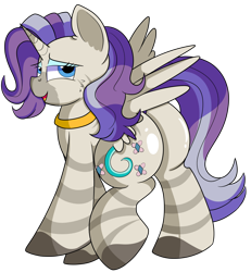 Size: 1280x1385 | Tagged: safe, artist:rainbowtashie, fluttershy, rarity, starlight glimmer, zecora, oc, oc:princess mythic majestic, alicorn, hybrid, pony, zebra, alicorn oc, alicorn princess, butt, commissioner:bigonionbean, cute, cutie mark, extra thicc, female, flank, fusion, fusion:princess mythic majestic, horn, jewelry, mare, plot, simple background, thicc ass, transparent background, wings, writer:bigonionbean, zebra oc