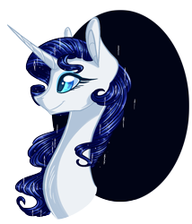 Size: 981x1148 | Tagged: safe, artist:australian-senior, rarity, pony, unicorn, alternate hairstyle, alternate universe, bust, kirindos, simple background, solo