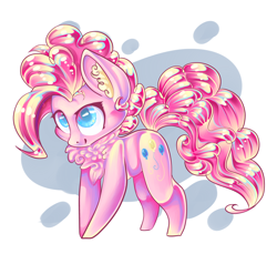 Size: 4000x3800 | Tagged: safe, artist:yanisfucker, pinkie pie, earth pony, pony, absurd resolution, chest fluff, cute, ear fluff, fluffy, looking up, smiling, solo