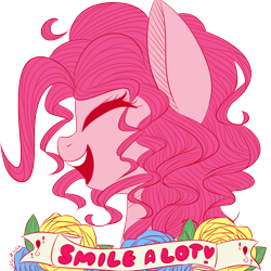 Size: 900x900 | Tagged: safe, artist:silbersternenlicht, pinkie pie, earth pony, pony, bust, portrait, solo