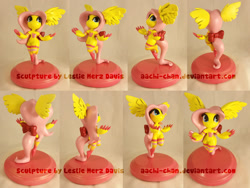 Size: 1280x965 | Tagged: safe, artist:aachi-chan, fluttershy, pegasus, pony, creature, figurine, sculpture