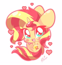 Size: 3660x3840 | Tagged: safe, artist:hungrysohma, sunset shimmer, pony, unicorn, cute, female, heart, mare, shimmerbetes, solo