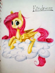 Size: 1200x1600 | Tagged: safe, artist:maritimelightningp, fluttershy, pegasus, pony, female, mare, solo, traditional art