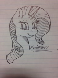 Size: 2448x3264 | Tagged: safe, artist:kundofox, rarity, pony, unicorn, female, lined paper, solo, traditional art