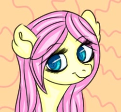 Size: 602x559 | Tagged: safe, artist:dolphininspace, fluttershy, pegasus, pony, aura, ear fluff, eyelashes, smiling, solo