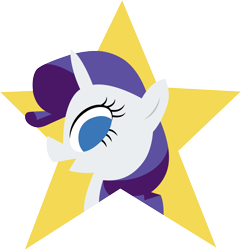 Size: 3001x3117 | Tagged: safe, artist:cloudyglow, rarity, pony, unicorn, canterlot boutique, bust, female, horn, lineless, looking at you, mare, open mouth, portrait, profile, simple background, smiling, solo, stars, transparent background, vector
