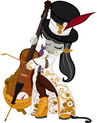 Size: 7009x8936 | Tagged: safe, artist:obtuselolcat, octavia melody, earth pony, pony, absurd resolution, cello, clothes, frock coat, musical instrument, solo, steampunk