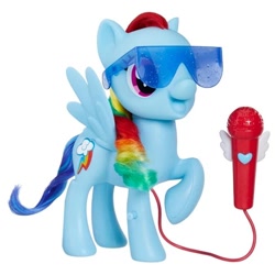 Size: 488x488 | Tagged: safe, derpibooru import, rainbow dash, pegasus, pony, my little pony: the movie, cutie mark, glasses, hasbro, merchandise, official, simple background, smiling, toy, white background, wings