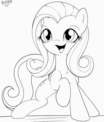 Size: 663x777 | Tagged: safe, artist:allyster-black, fluttershy, pegasus, pony, cute, female, sketch, smiling, solo