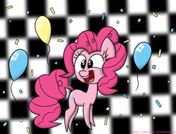 Size: 1250x954 | Tagged: safe, artist:fakskis, pinkie pie, earth pony, pony, balloon, female, mare, pink coat, pink mane, solo