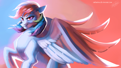 Size: 3840x2160 | Tagged: safe, artist:orfartina, derpibooru import, rainbow dash, pegasus, pony, female, mare, smiling, solo