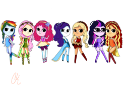 Size: 3000x2250 | Tagged: safe, artist:crispykreme, applejack, fluttershy, pinkie pie, rainbow dash, rarity, sci-twi, sunset shimmer, twilight sparkle, equestria girls, chibi, cute, dashabetes, diapinkes, fairies, fairy, fairy wings, humane five, humane seven, humane six, jackabetes, raribetes, shimmerbetes, shyabetes, simple background, twiabetes, white background, wings