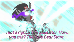 Size: 640x360 | Tagged: safe, derpibooru import, edit, edited screencap, screencap, king sombra, pony, unicorn, the crystal empire, caption, cards against humanity, defeat, glowing eyes, image macro, text