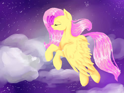 Size: 1024x768 | Tagged: safe, artist:shininglovelystar, fluttershy, pegasus, pony, female, mare, pink mane, solo, yellow coat