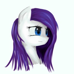 Size: 960x960 | Tagged: safe, artist:posionjoke, rarity, pony, unicorn, bust, simple background, solo, white background