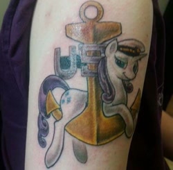 Size: 960x940 | Tagged: safe, rarity, human, irl, irl human, mustang, navy, navy chief, photo, tattoo