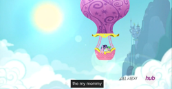 Size: 1600x830 | Tagged: safe, derpibooru import, screencap, spike, twilight sparkle, dragon, hot air balloon, hub logo, intro, meme, mom, twinkling balloon, youtube caption