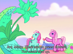 Size: 962x720 | Tagged: safe, screencap, minty, pinkie pie, earth pony, pony, g3, the princess promenade, subtitles