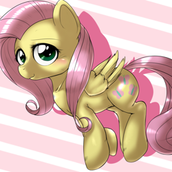 Size: 1000x1000 | Tagged: safe, artist:ushiro no kukan, fluttershy, pegasus, pony, female, mare, pink mane, solo, yellow coat