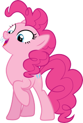 Size: 3327x4930 | Tagged: safe, artist:illumnious, pinkie pie, earth pony, pony, fangs, simple background, solo, transparent background, vector