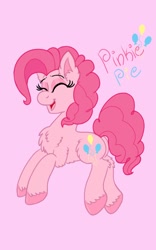 Size: 800x1280 | Tagged: safe, artist:php62, pinkie pie, earth pony, pony, chest fluff, fluffy, my little pony, skipping, smiling, solo