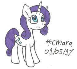 Size: 705x634 | Tagged: safe, artist:cmara, rarity, pony, unicorn, solo, traditional art