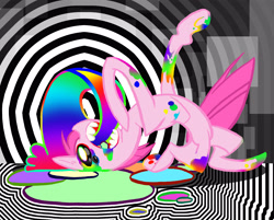 Size: 4218x3392 | Tagged: safe, artist:mine-recurring-dream, pinkie pie, earth pony, pony, nightmare fuel, pinkamena diane pie, solo, trippy, wat