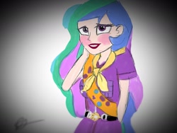 Size: 1280x960 | Tagged: safe, princess celestia, principal celestia, equestria girls, legend of everfree, blushing, cute, cutelestia, drawing, solo