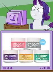 Size: 563x771 | Tagged: safe, rarity, pony, unicorn, disturbed rarity, exploitable meme, meme, obligatory pony, tv meme, unicorn snot