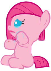 Size: 2500x3500 | Tagged: safe, artist:beavernator, pinkie pie, earth pony, pony, baby, baby pie, baby pony, beavernator is trying to murder us, bee sting, crying, cute, cuteamena, diapinkes, filly, foal, pinkamena diane pie, sad, solo, vector