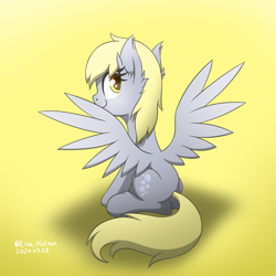 Size: 1600x1600 | Tagged: safe, artist:livehotsun, derpy hooves, pegasus, pony, cute, female, looking at you, mare, smiling, solo