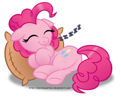 Size: 1024x822 | Tagged: safe, artist:aleximusprime, pinkie pie, earth pony, pony, cute, diapinkes, plot, simple background, sleeping, solo, transparent background