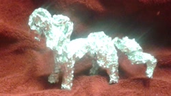 Size: 2560x1440 | Tagged: safe, artist:thefoilguy, rarity, pony, unicorn, aluminum, generosity, irl, photo, sculpture, solo, tinfoil, traditional art