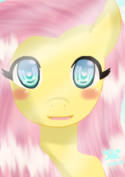 Size: 2150x3035 | Tagged: safe, artist:xmoonshinexkyokox, fluttershy, pegasus, pony, female, mare, pink mane, solo, yellow coat