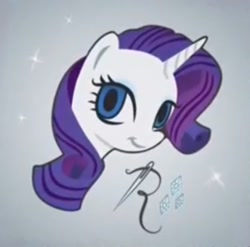 Size: 413x408 | Tagged: safe, rarity, pony, unicorn, bust, female, mare, official, peek behind the boutique, portrait, solo