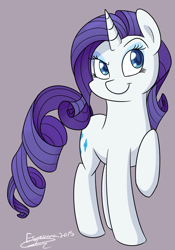 Size: 700x1000 | Tagged: safe, artist:espeonna, rarity, pony, unicorn, simple background, smiling, solo