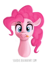 Size: 790x1011 | Tagged: safe, artist:sevedie, pinkie pie, earth pony, pony, bust, portrait, solo, tongue out