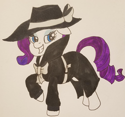 Size: 1395x1311 | Tagged: safe, artist:iffoundreturntorarity, rarity, pony, unicorn, rarity investigates, detective rarity, shadow spade, traditional art