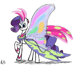 Size: 2000x1761 | Tagged: safe, artist:greseres, rarity, pony, unicorn, sonic rainboom (episode), glimmer wings, raised hoof, simple background, solo, white background