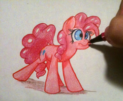 Size: 1574x1284 | Tagged: safe, artist:impcjcaesar, pinkie pie, earth pony, pony, boop, solo, traditional art