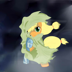 Size: 1500x1500 | Tagged: safe, artist:melynxe, applejack, earth pony, pony, crossover, solo, yu-gi-oh!