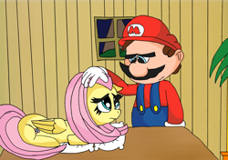 Size: 3384x2384 | Tagged: safe, artist:tman5636, fluttershy, pegasus, pony, crossover, mario, super mario bros.