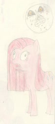 Size: 804x1788 | Tagged: safe, artist:barryfrommars, pinkie pie, earth pony, pony, pinkamena diane pie, termina's moon, the legend of zelda, the legend of zelda: majora's mask, traditional art