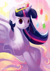 Size: 600x846 | Tagged: safe, artist:amy30535, derpibooru import, twilight sparkle, twilight sparkle (alicorn), alicorn, pony, elements of harmony, female, looking at you, mare, sample, solo, wip