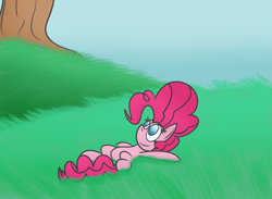 Size: 3505x2561 | Tagged: safe, artist:mr. rottson, pinkie pie, earth pony, pony, lying down, on back, solo