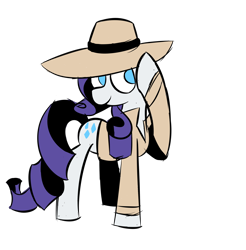 Size: 1950x1980 | Tagged: safe, artist:provolonepone, rarity, pony, unicorn, rarity investigates, detective, detective rarity, m'lady, noir, simple background, solo, transparent background