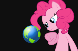 Size: 664x434 | Tagged: safe, artist:slkendylolgarcia, pinkie pie, earth pony, pony, earth, giant pony, pony bigger than a planet, solo, space