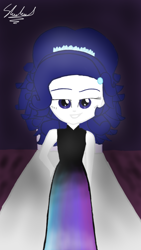 Size: 720x1280 | Tagged: safe, rarity, equestria girls, clothes, dress, painting, runaway, solo