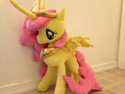 Size: 960x720 | Tagged: safe, artist:devinedelights, fluttershy, alicorn, pony, fluttercorn, irl, photo, plushie, race swap, solo