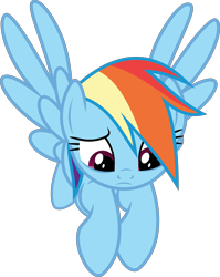 Size: 6400x8043 | Tagged: safe, artist:parclytaxel, derpibooru import, rainbow dash, pegasus, pony, the washouts (episode), .svg available, absurd resolution, cute, daaaaaaaaaaaw, dashabetes, female, flying, foreshortening, hnnng, looking down, mare, raised hoof, sad, sadorable, simple background, solo, transparent background, vector, woobie